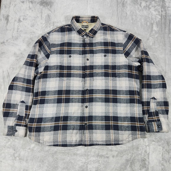 L.L. Bean Other - LL Bean Signature Shirt Jacket Mens 2XL Shacket Plaid Sherpa Lined Flannel